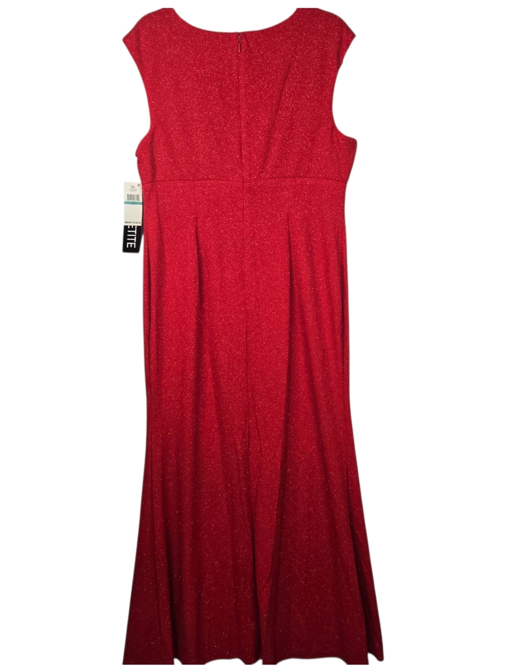 SLNY Size 16P Sparkling Red Formal Empire Waist Dress, Rhinestone Pin NWT - Picture 11 of 11